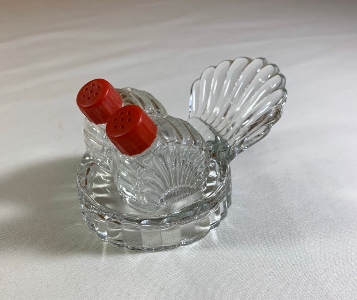 Vintage Personal Sized Clear Glass Salt and Pepper Set with Etsy