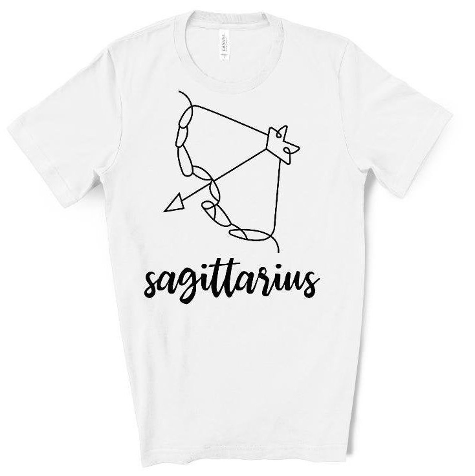 Sagittarius Line Art Graphic Tee Etsy