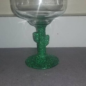 Cactus Glitter Margarita Glass
