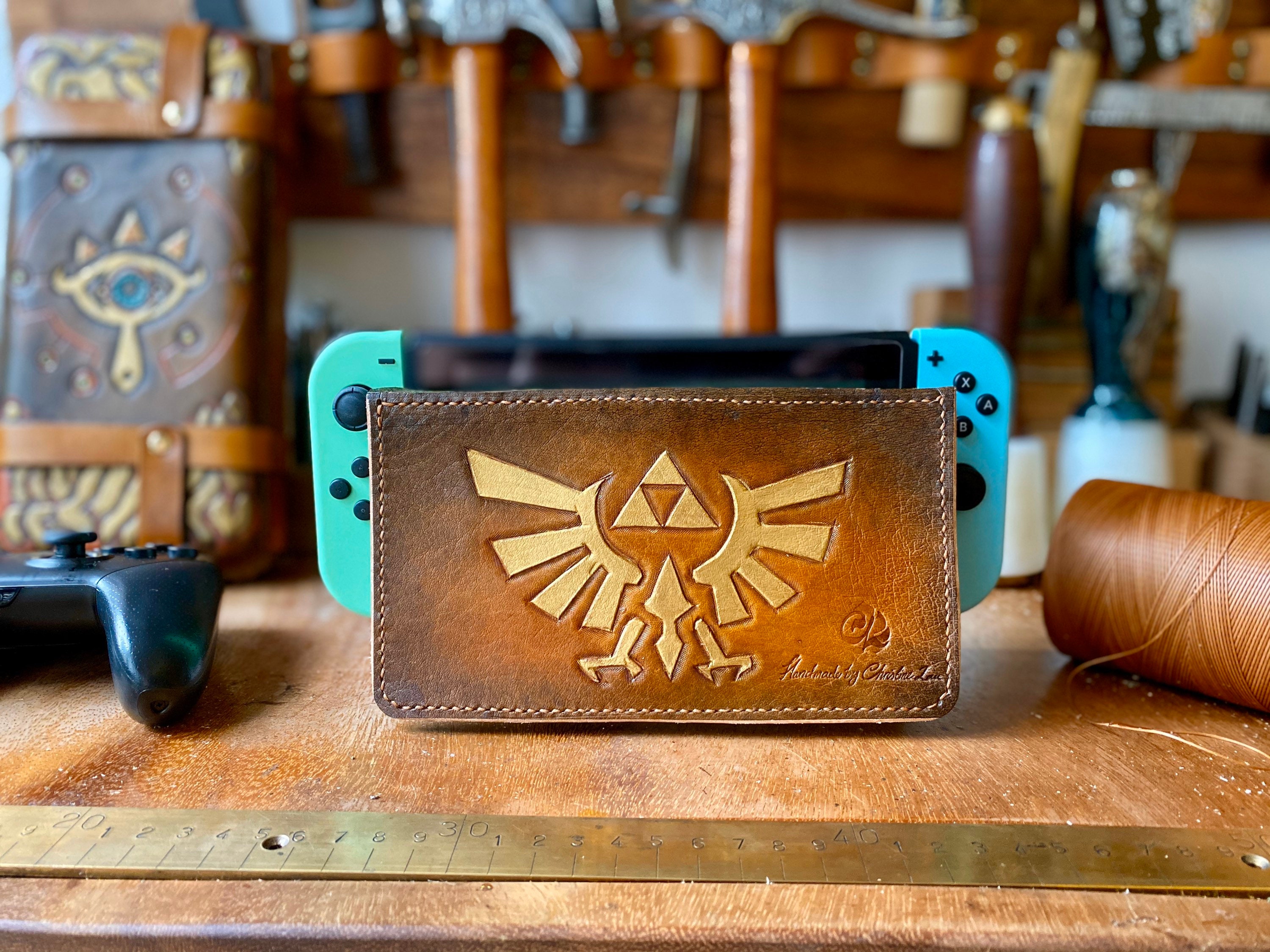 Zelda Inspired Leather Nintendo Switch Dock Cover With Game Etsy