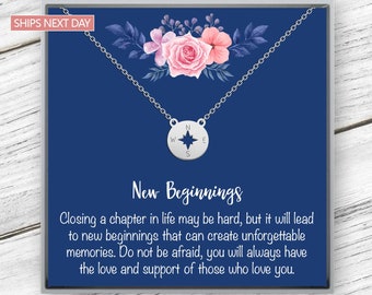 Graduation Gifts for Her, 2026 Graduation Compass Necklace, Stainless Steel, New Beginning Gift