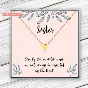 Gift For Sister, Sister Birthday Gift, Big Sister Gift, Custom Birthday Gift for Sister, Puzzle Necklace, Long Distance Gift for Sister