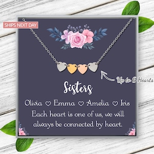 Gift for Sister Christmas, Gift for Sister from Sister Jewelry Sister Gifts for 4 Sisters Gift for 2 3 4 5 6 Sisters Birthday Gift