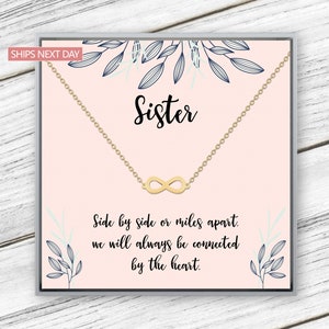 CUTE SISTER NECKLACE Gift, Sisters Gifts From Sister, Best Sister Ever Necklace Birthday Gift, Infinity Love Necklace for Sister Valentines