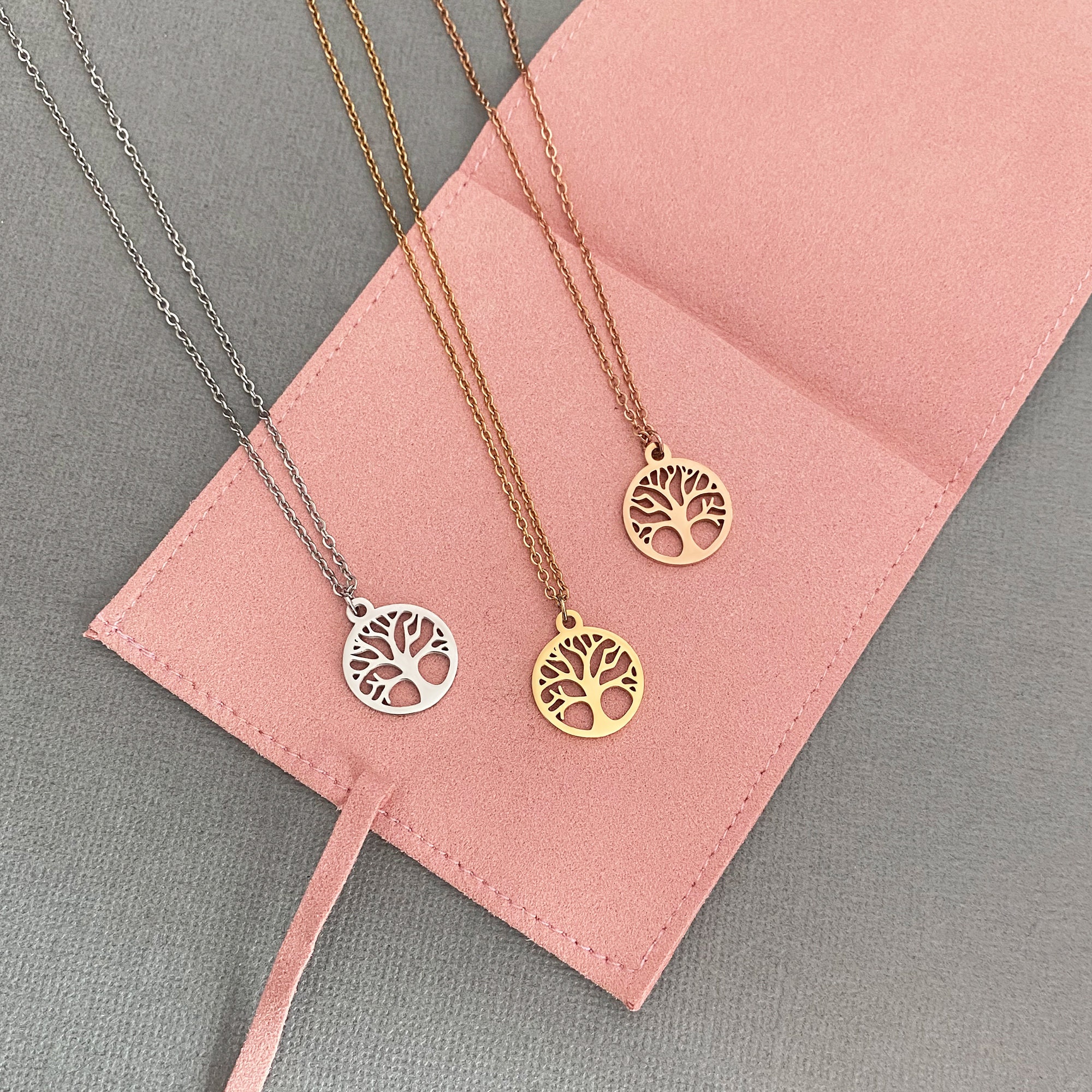 TREE OF LIFE Gold Necklace Family Tree Necklace for Mom Etsy