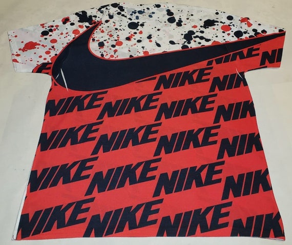 Custom NIKE Shirt Red Black White Air 