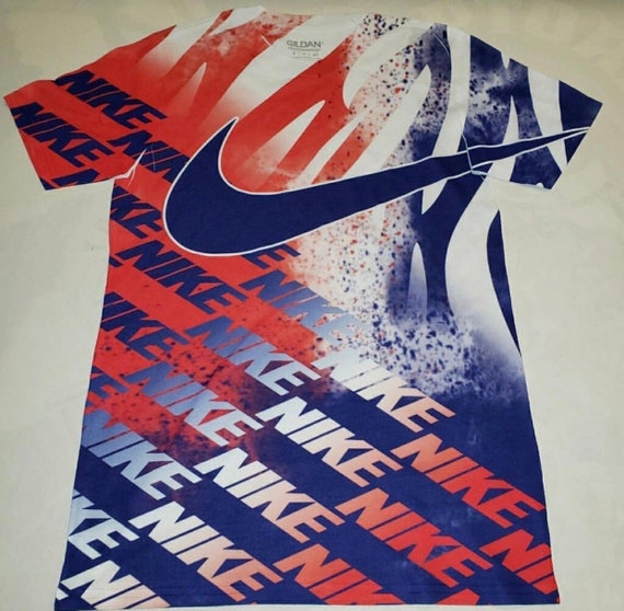 nike shirt red white blue