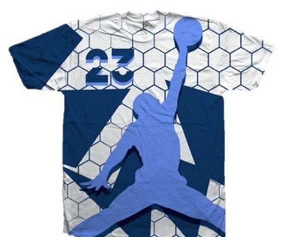 retro 6 diffused blue shirt