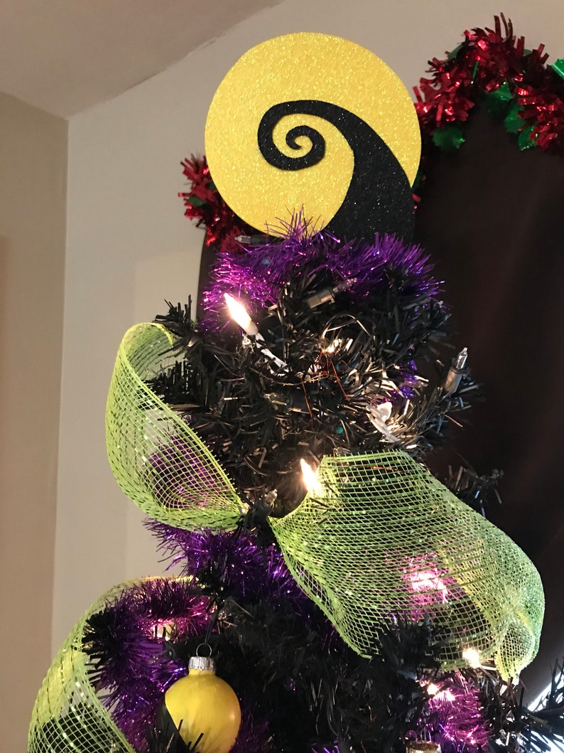 Nightmare before Christmas tree topper black and yellow Etsy