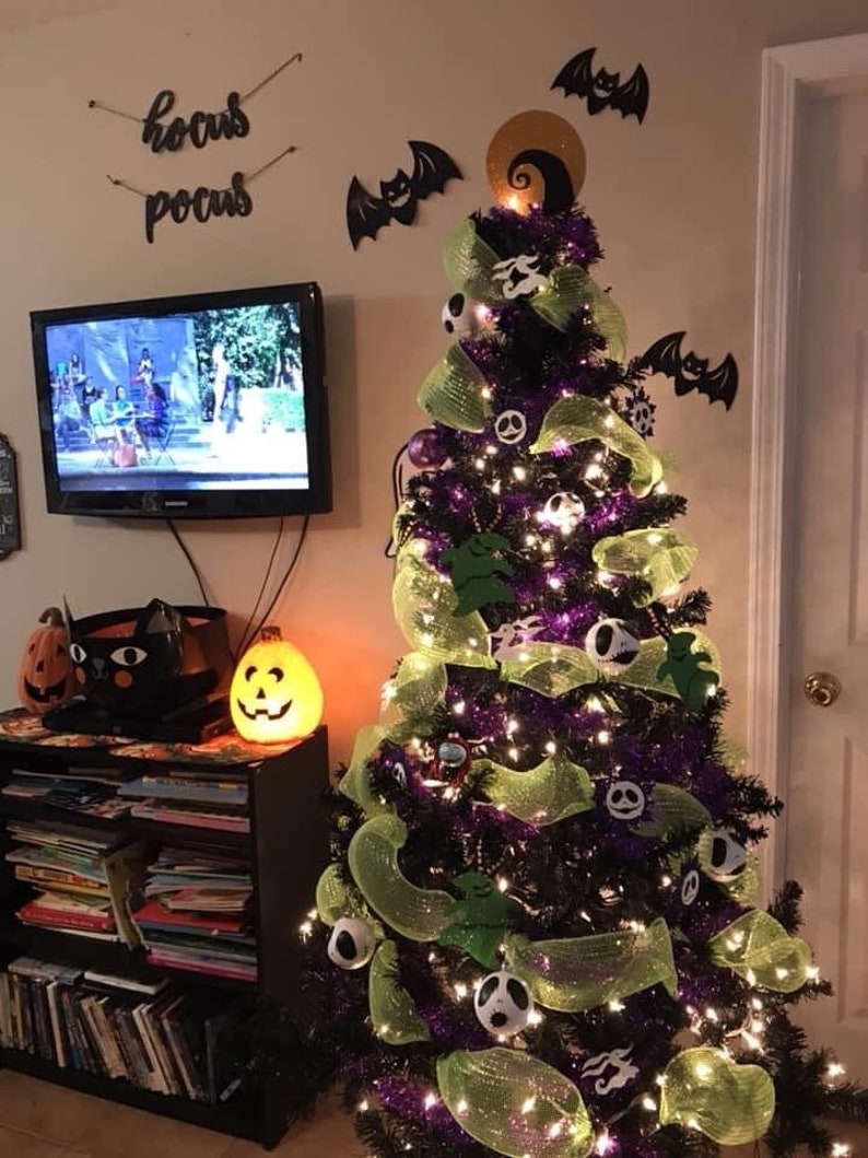 Nightmare Before Christmas Tree Topper Black and Yellow Etsy
