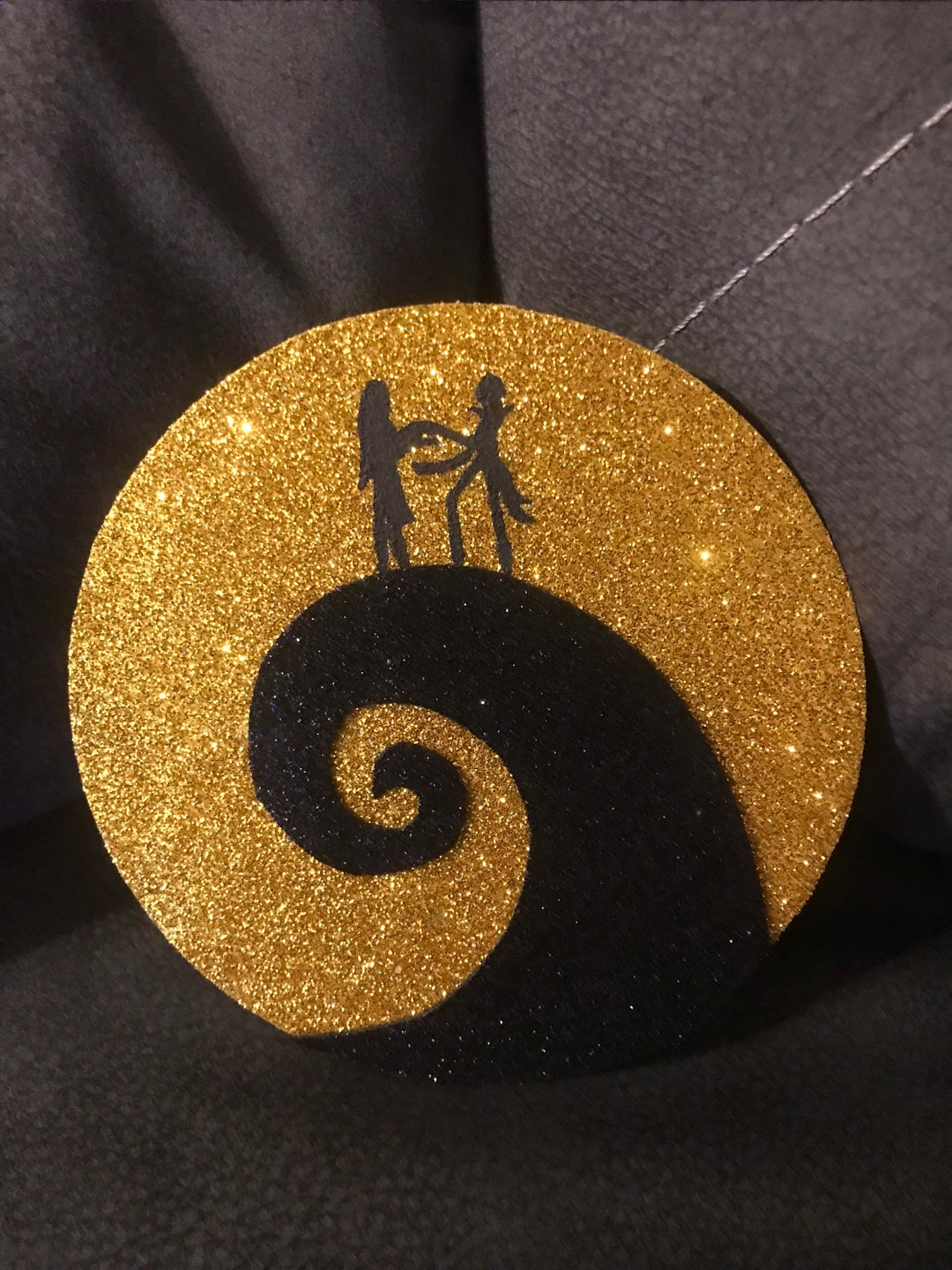 Nightmare Before Christmas Tree Topper With Jack and Sally Silhouette