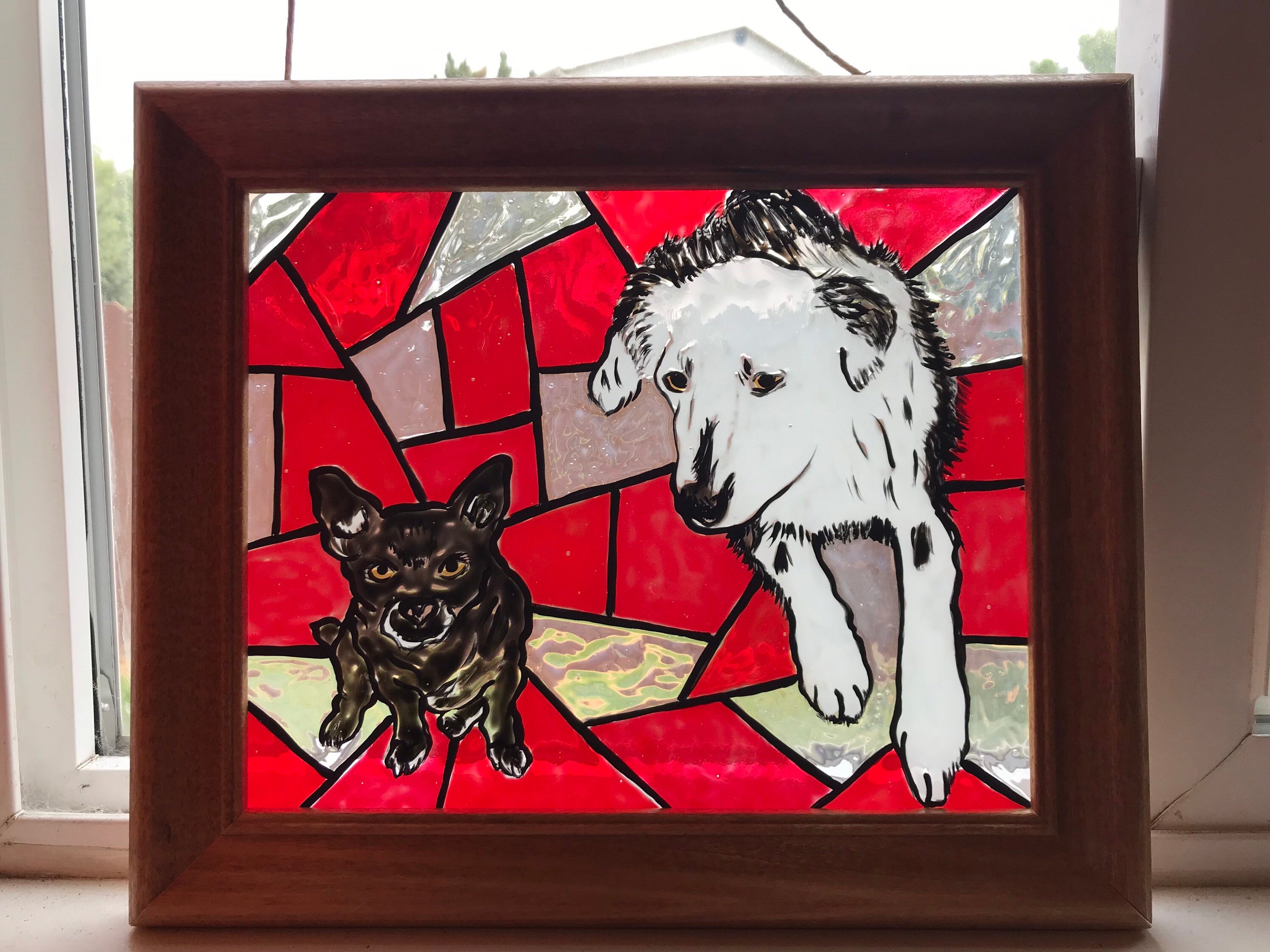 Custom pet stained glass paintings Etsy