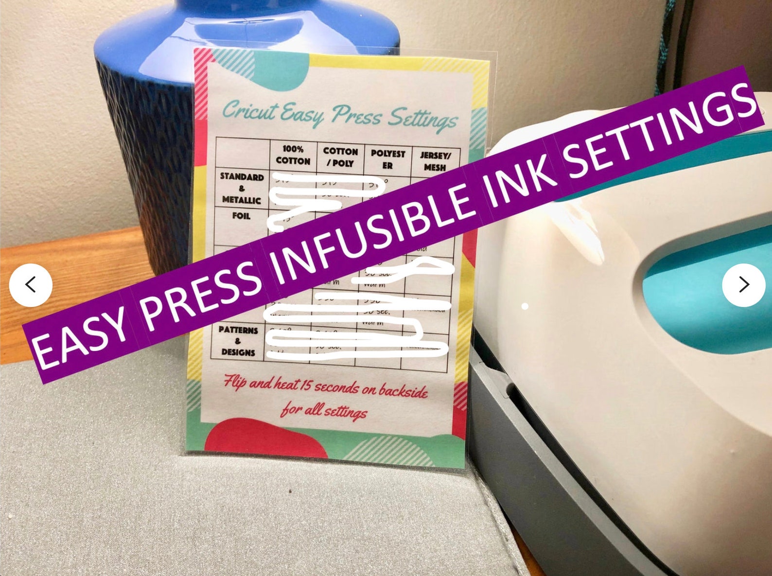 INSTANT DOWNLOAD Cricut easy press heat settings for Infusible Etsy