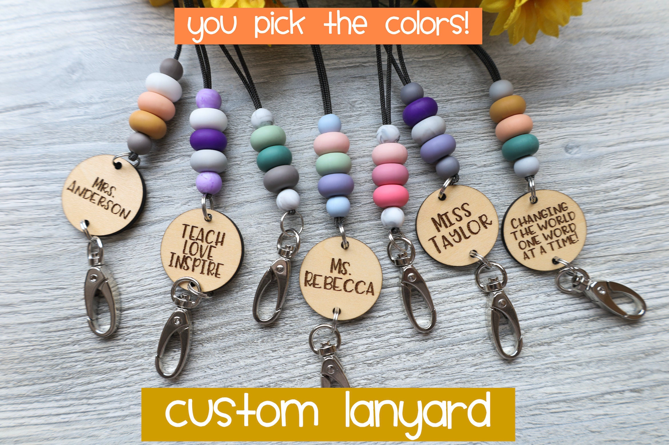 Customizable Personalized lanyard or keychain | teachers, nurses, stu…
