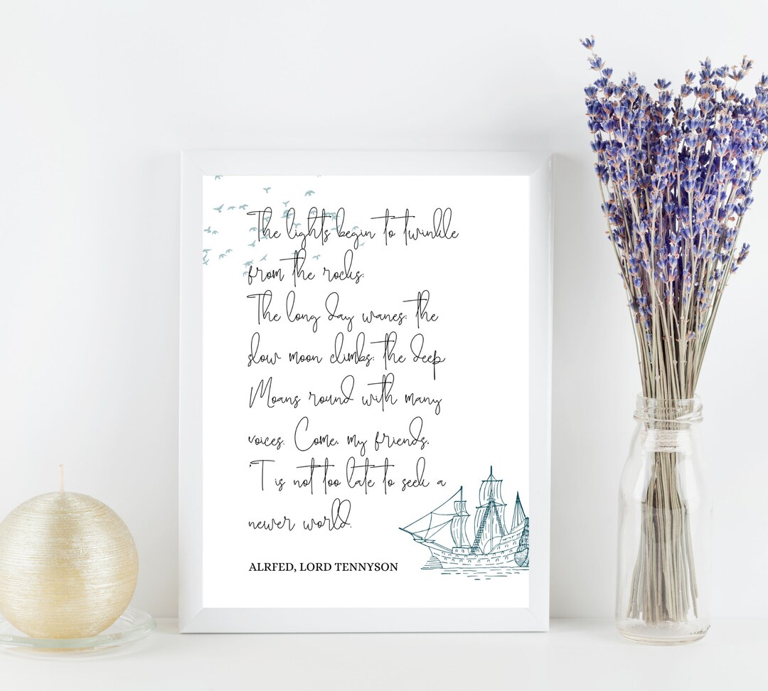 Printable Poem Art Alfred, Lord Tennyson - Etsy