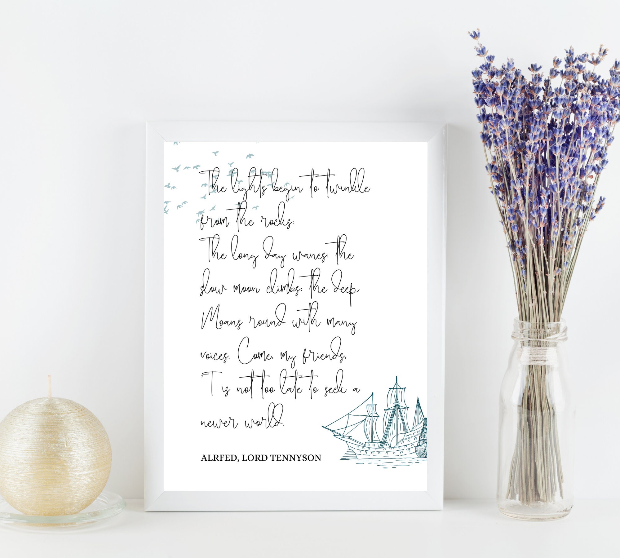 Printable Poem Art Alfred, Lord Tennyson - Etsy