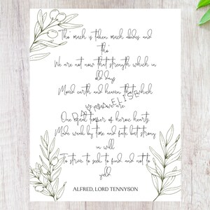 Printable Poem Art Alfred, Lord Tennyson - Etsy