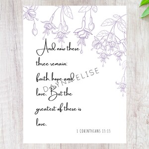 Printable Bible Verse Art 1 Corinthians 13:13 - Etsy