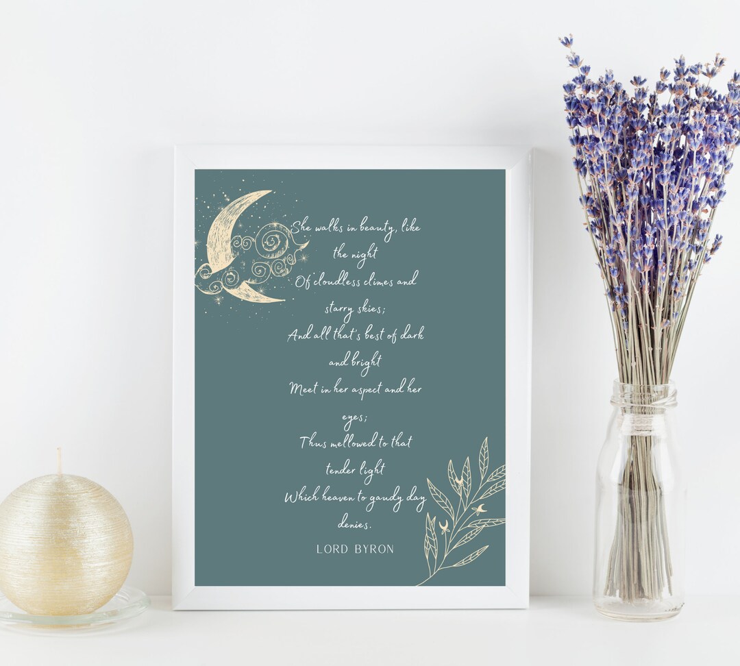 Printable Poem Art Lord Byron Etsy