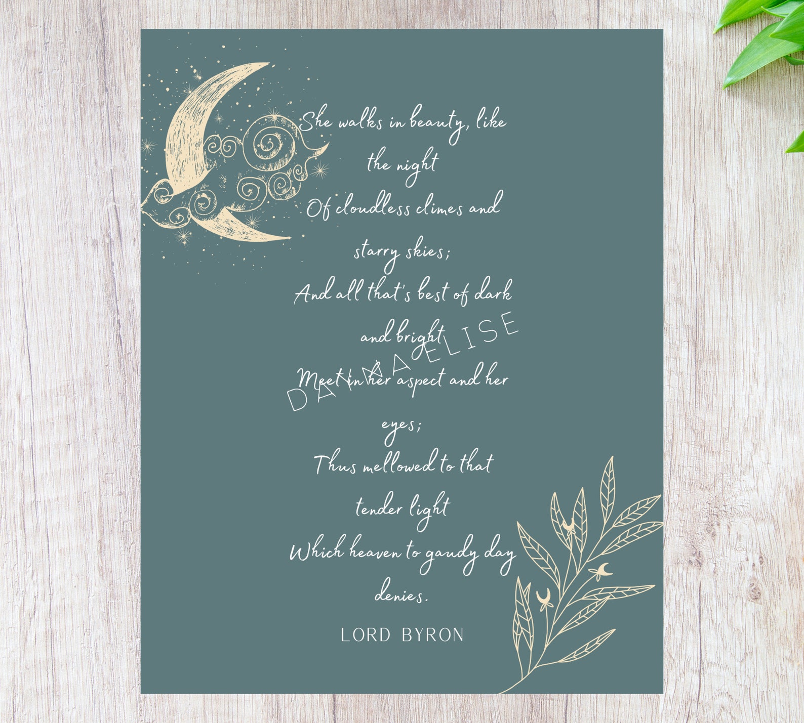 Printable Poem Art Lord Byron Etsy