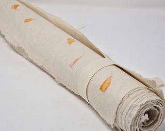 Handmade Lokta Wrapping Paper with Petals Design, Fair Trade and Eco-Friendly