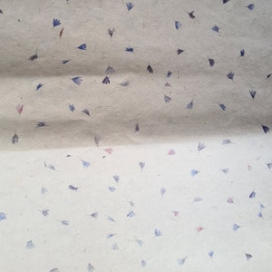 Handmade Lokta Wrapping Paper with Petals Design, Fair Trade and Eco-Friendly CornflowerBlue Petal