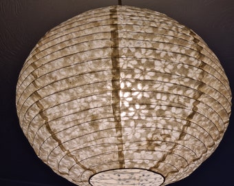 Lamp Shades, Handmade Lokta Paper Lampshade -Round Shape - Hanging LampShades- Buddha printed