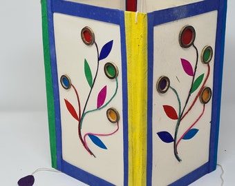 Handmade Lokta Paper Lampshade: Nepalese Wisdom Eyes Lantern