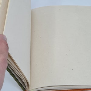 A5 carta Lokta fatta a mano Quaderno con copertina rigida, pagine riciclate, diario bianco - 50 fogli (100 pagine)- Carta nepalese ecologica