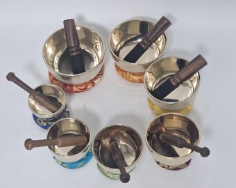 Handcrafted Bronze Singing Bowl Set: Chakra Healing, Meditation & Yoga