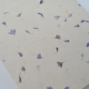 A4 Lokta Paper, Cornflower Blue petal A4 Lokta Paper, Eco-Friendly Paper
