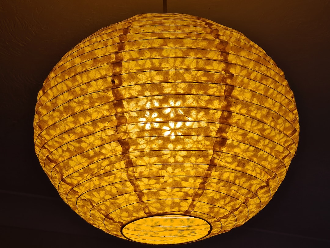 Lamp Shades, Handmade Lokta Paper Lampshade -round Shape - Hanging ...