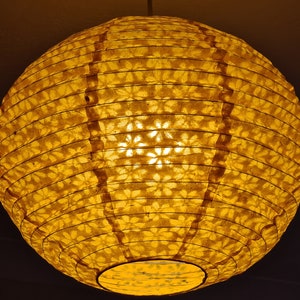 Paralumi, paralume in carta Lokta fatto a mano - forma rotonda - paralumi sospesi - colori arancione, giallo, bianco e rosso circa 29 cm di diametro