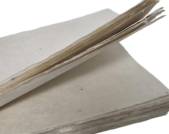 A4 Deckled Edge Natural Lokta Paper – Handmade Nepalese Craft, Eco-Friendly Art & Calligraphy Paper