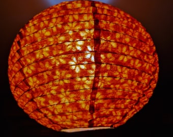 Lamp Shades, Handmade Lokta Paper Lampshade -Round Shape - Hanging LampShades- Orange, yellow, White and Red Colors