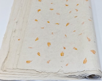 Handmade Lokta Paper: Marigold Pattern, Eco Friendly Gift Wrap