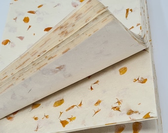 lokta A4 Paper Handmade Paper, Cornflower Petal Handmade paper A4 Paper/ Nepal handmade paper,  Craft Paper, Eco-Paper