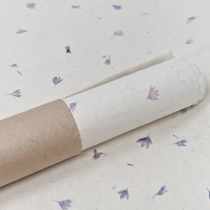 Handmade Lokta Gift Wrapping  Paper Cornflower Blue Petal, Gift Wrap, Binding, DIY Craft - Pack of 5 Sheets