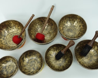Full Moon Singing Bowl Set: 7 Chakra Healing Bowls