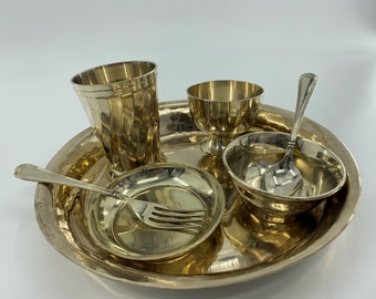 Bronze Thali Set: Luxury Indian Dinnerware