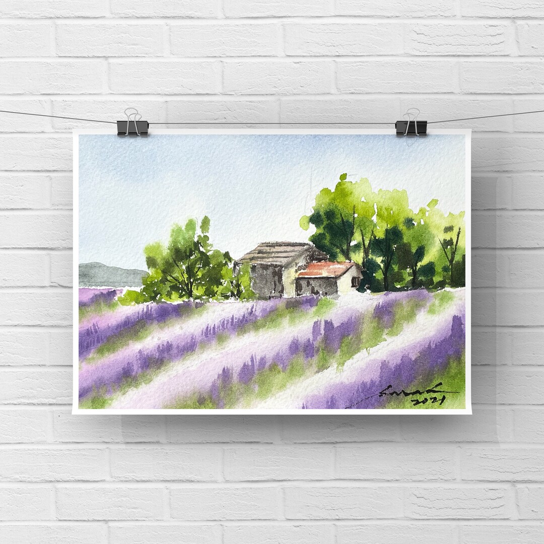 Original Watercolor Landscape Painting 5x7 Hand Painted - Etsy