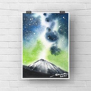 Original watercolor landscape painting , 4x6 hand painted postcard with white edge
