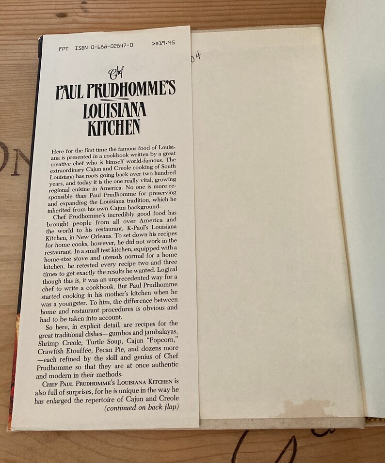 Vintage Edition of Louisiana Kitchen by Paul Prudhomme Etsy