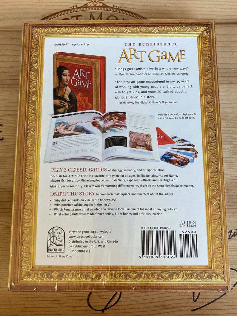 Vintage Renaissance Art Card Game NWT by Birdcage Books Etsy