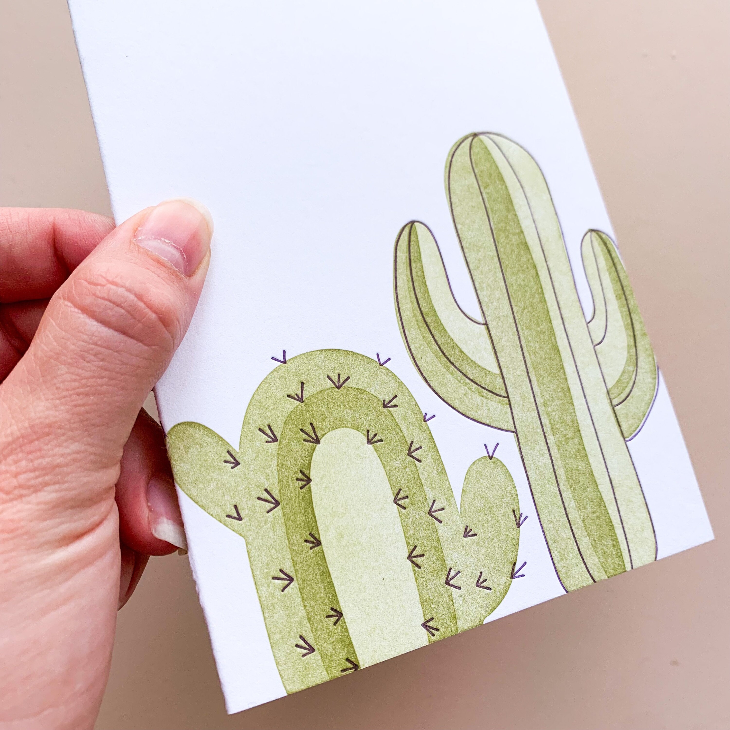 Süße Kaktus Karte Letterpress Notizkarte Jeder Anlass Etsy