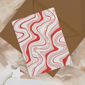 Wesołych Świąt Peppermint Swirl Letterpress Kartka z życzeniami - Puste wnętrze - Koperta Kraft