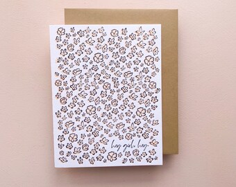 SALE! Hey Girl Hey Greeting Card | Letterpress Floral Pattern | Card for Her, Card for Friend, Any Occasion, General Note