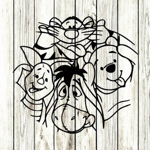 Winnie the pooh svg, winnie the pooh clipart, outline, cutting files, cut files