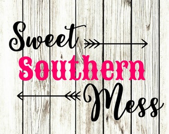 Zoete zuidelijke mess svg, zoete zuidelijke mess svg snijden bestanden, clipart, INSTANT DOWNLOAD