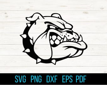 Bulldog-logo - digitale download, directe download, svg-, dxf-, eps- en png-bestanden inbegrepen! Snijbestanden voor cricut en silhouette, lasergesneden bestanden
